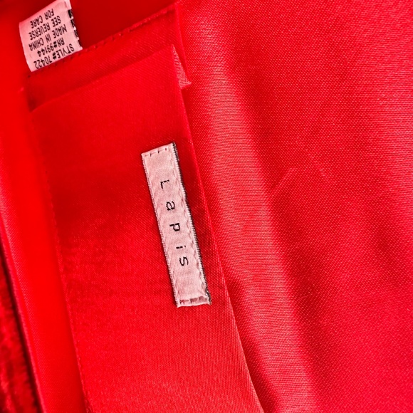 Red Velvet Clutch Lapis Purse w/ Optional Strap Rhinestone Accent - Picture 11 of 11